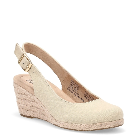 Croft & Barrow Cream Espadrille Wedge Slingback - Picture 1 of 6